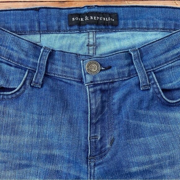ROCK Republic Stella Low rise blue jeans studded pocket size 28 soft stretchy - Picture 5 of 12